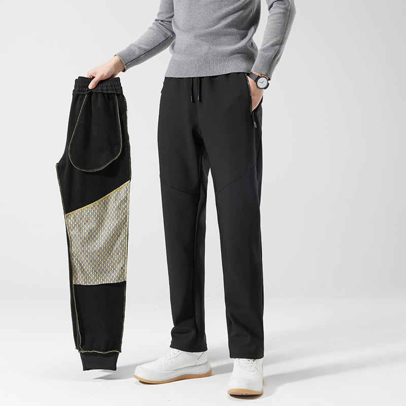 Men Autumn Winter Fleece Warm Casual Overalls Outdoor Skiing Running Sports Trouser Windproof Waterproof Comfortable Long Pants