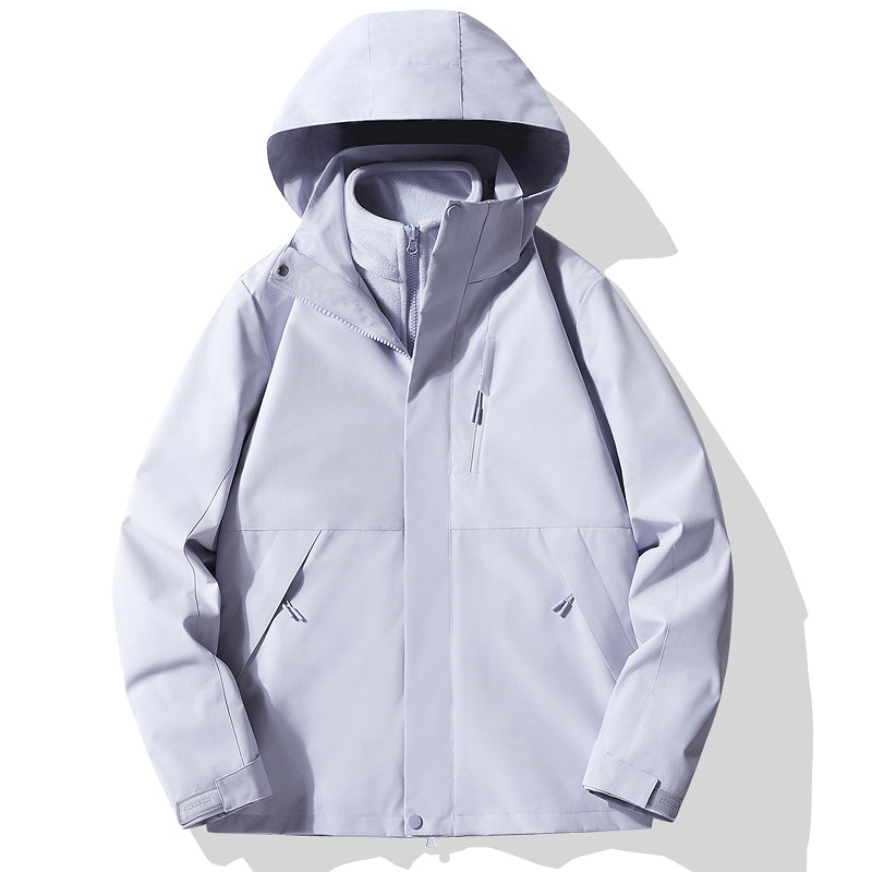 Women Fashion 3 In 1 Sports Jacket Autumn Winter Warm Inner Lining Comfortable Outerwear Outdoor Hiking Camping Windproof Coat