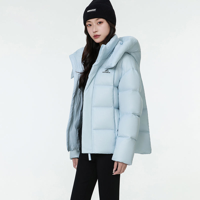 Women Fashion Short Down Jacket Filled with 95% white Duck Down Warm Puffer Coat Winter Outdoor Comfortable Casual Outerwear