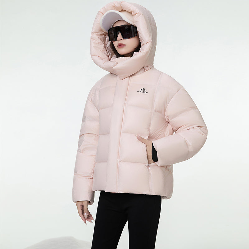 Women Fashion Short Down Jacket Filled with 95% white Duck Down Warm Puffer Coat Winter Outdoor Comfortable Casual Outerwear