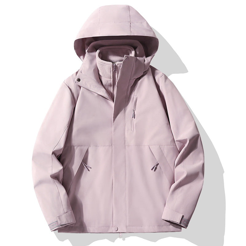 Women Fashion 3 In 1 Sports Jacket Autumn Winter Warm Inner Lining Comfortable Outerwear Outdoor Hiking Camping Windproof Coat