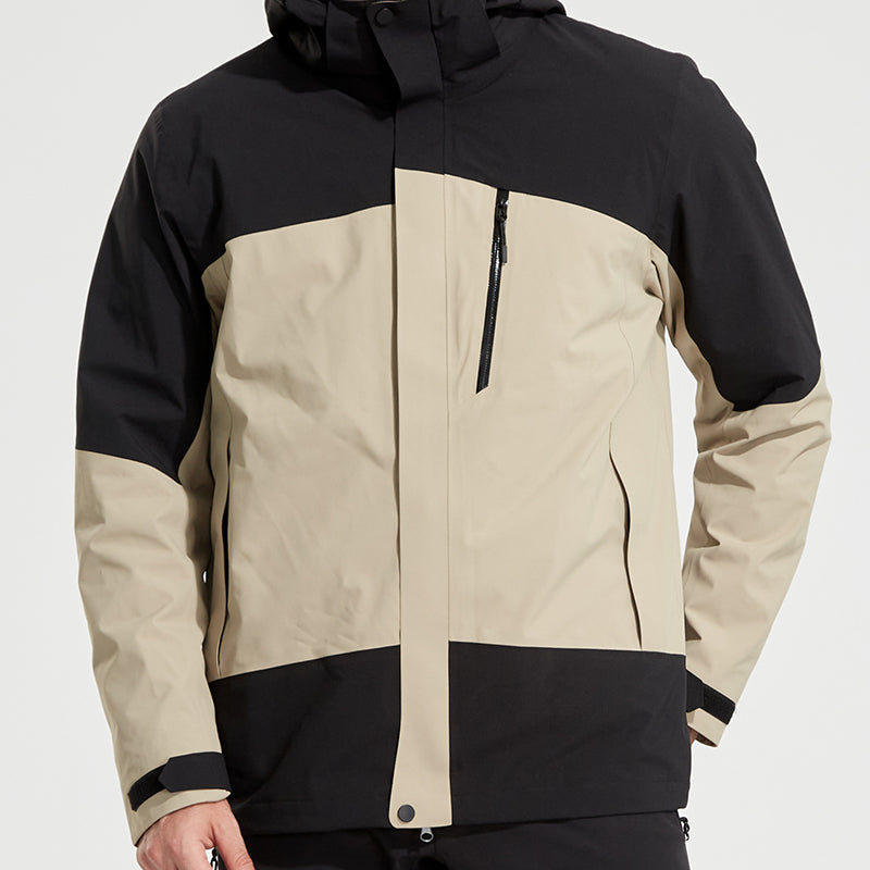 Men 3 In 1 Fashion Down Jacket Autumn Winter Warm Inner Lining Down Coat Outdoor Sports Stand Collar Windproof Puffer Outerwear