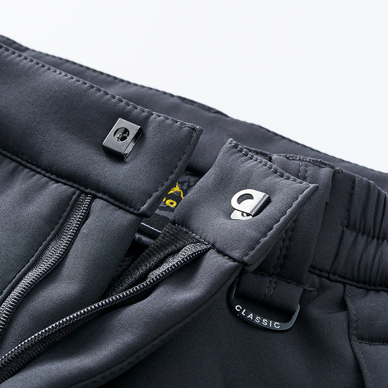 Men's Fashion Comfortable Stretch Pants Autumn Winter Fleece Warm Casual Overalls Outdoor Climb Mountains Breathable Trousers