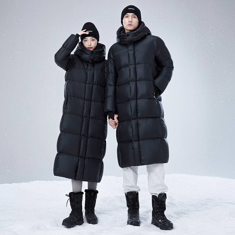 Unisex Leisure Loose Long Down Jacket White Duck Down Fashion Outerwear Men/Women Winter Outdoor Thick Warm Puffer Coat Hooded