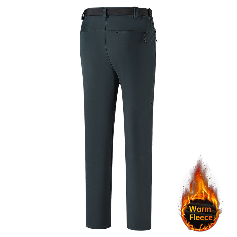 Men's Autumn Winter Fleece Warm Casual Pants Business Slim Fashion Suit Pants Stretch Cosy Fabric Comfortable Long Pants