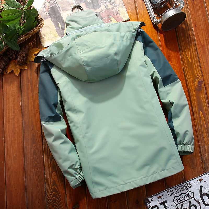 Mens Leisure 3 In 1 Sports Jacket Autumn Winter Plush Warm Inner Lining Coat Outdoor Mountaineering Skiing Fashion Outerwear