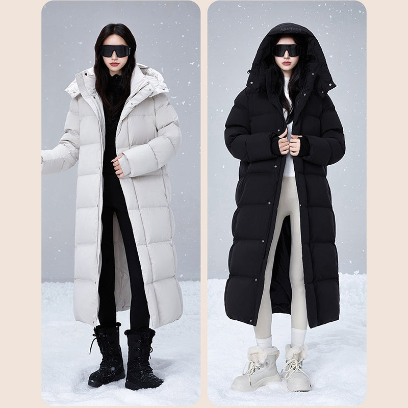 Unisex Thick Warm Loose Down Jacket White Duck Down Fashion Outerwear Men/Women Winter Soft Comfortable Long Puffer Coat