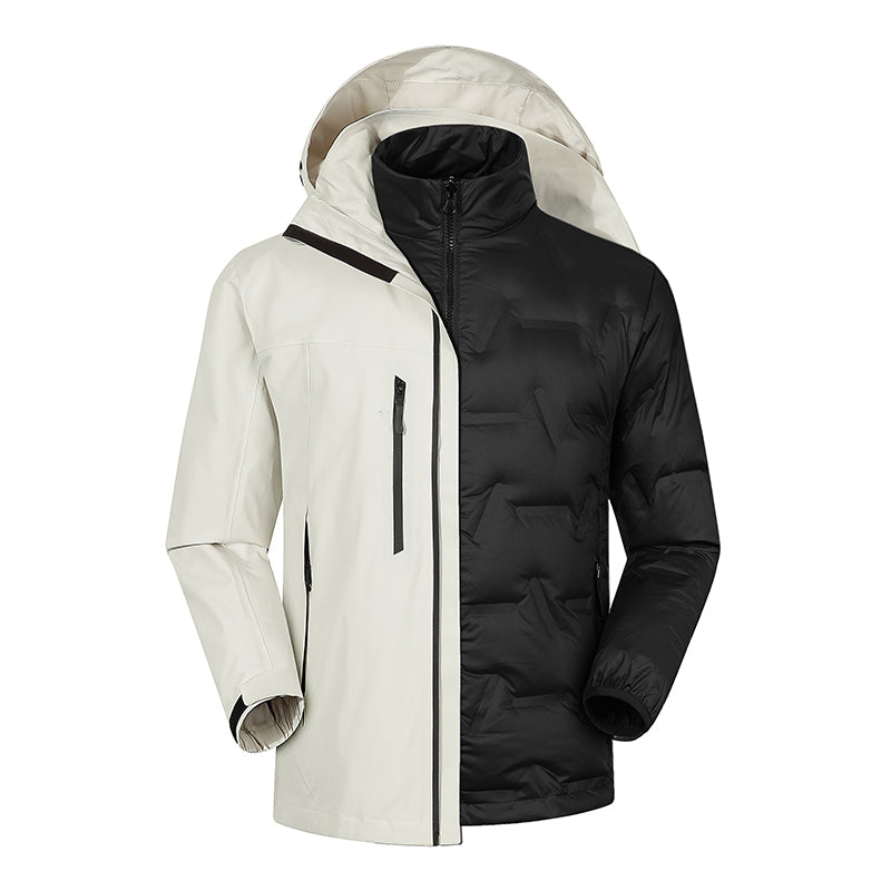 Unisex 3 In 1 Casual Down Jacket Autumn Winter Plush Warm Inner Lining Coat Men/Women Outdoor Skiing Snowboarding Outerwear