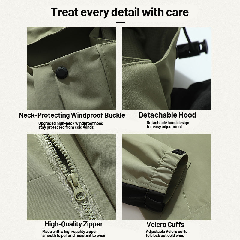 Unisex Fashion Waterproof Jacket Men/Women Windproof Thin Outerwear Outdoor Windbreaker Hiking Camping Raincoat with Hood