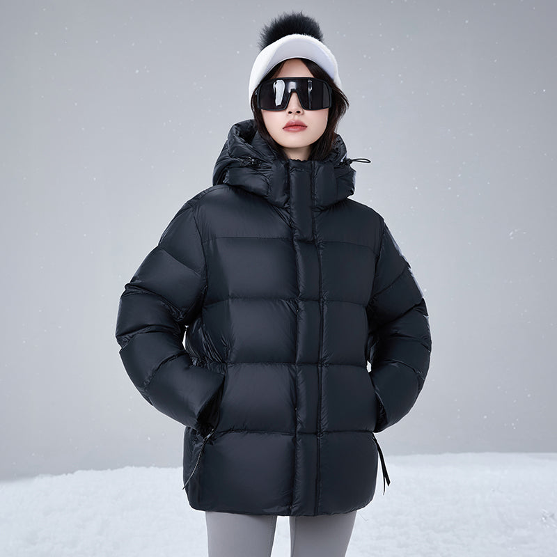 Women Casual Down Jacket Filled with 95% white Duck Down Warm Puffer Coat Outdoor Fashion Outerwear for Cold Weather Streetwear