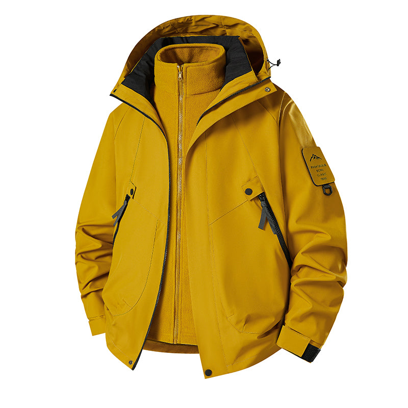 Unisex 3 In 1 Sports Jacket Autumn Winter Plush Warm Inner Lining Coat Men/Women Outdoor Breathable Comfortable Casual Outerwear