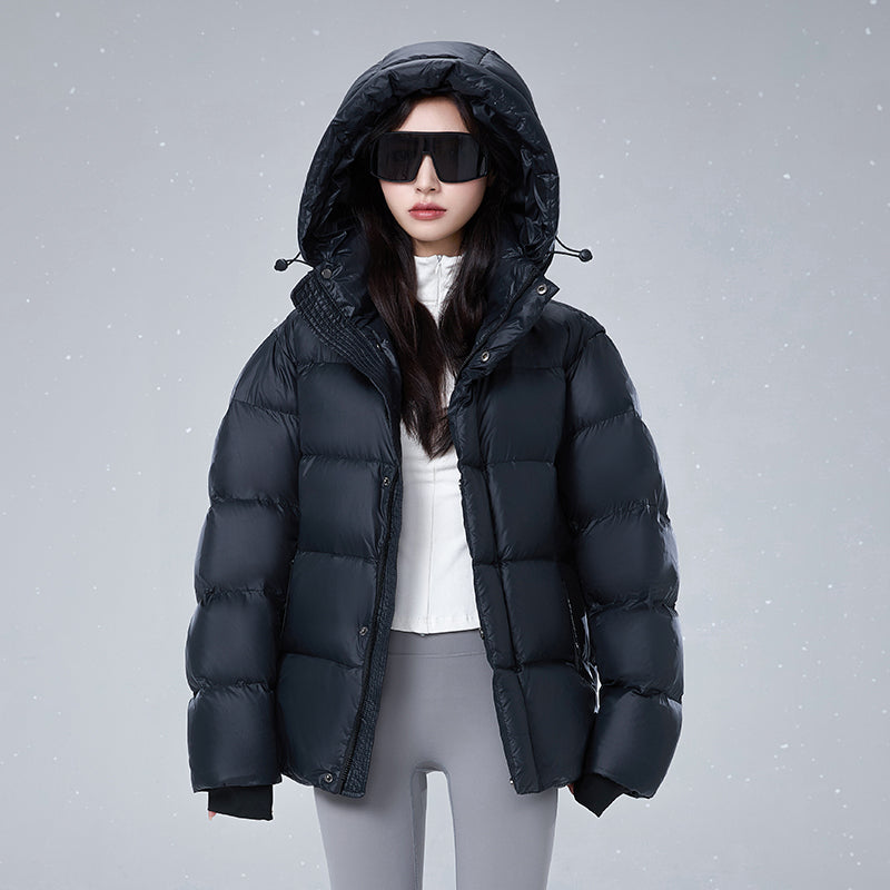 Women Casual Down Jacket Filled with 95% white Duck Down Warm Puffer Coat Outdoor Fashion Outerwear for Cold Weather Streetwear