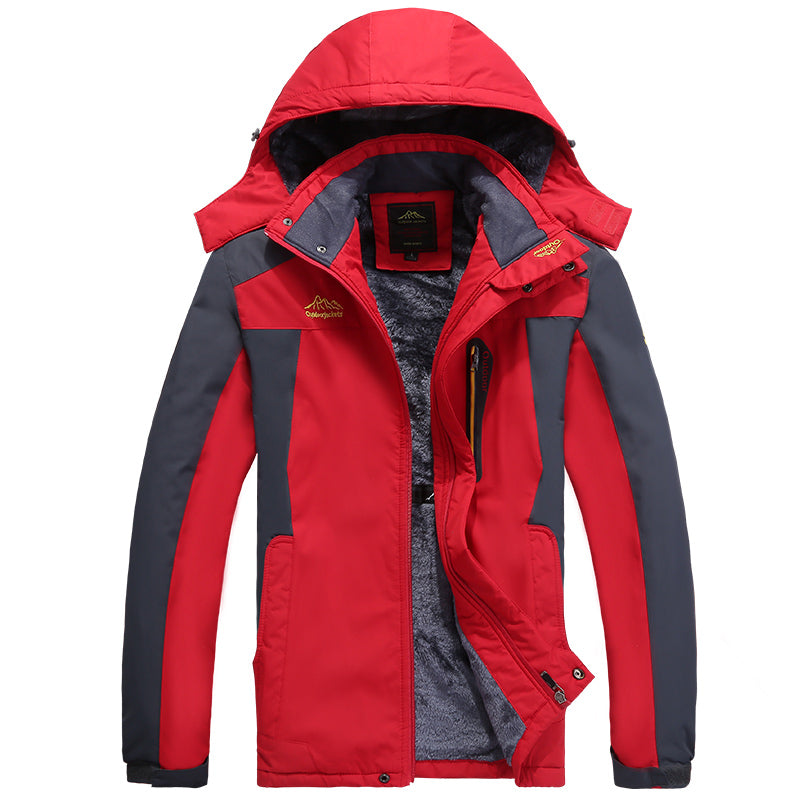 Men's Plush Warmth Fashion Jacket Autumn Winter Travel Sports  Comfortable Coat Outdoor Mountaineering Ski Breathable Outerwear