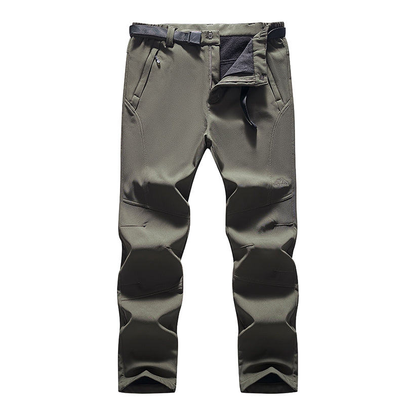 Men's Fashion Comfortable Stretch Pants Autumn Winter Fleece Warm Casual Overalls Outdoor Climb Mountains Breathable Trousers