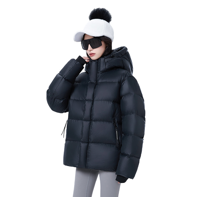 Women Casual Down Jacket Filled with 95% white Duck Down Warm Puffer Coat Outdoor Fashion Outerwear for Cold Weather Streetwear