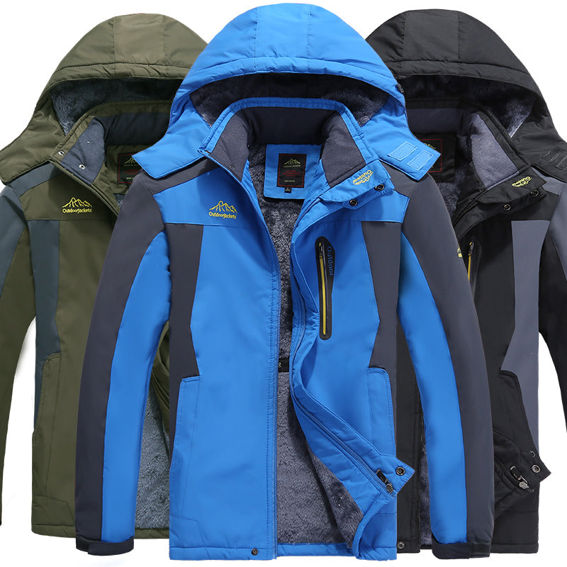 Men's Plush Warmth Fashion Jacket Autumn Winter Travel Sports  Comfortable Coat Outdoor Mountaineering Ski Breathable Outerwear