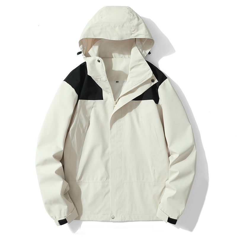 Unisex Fashion Waterproof Jacket Men/Women Windproof Thin Outerwear Outdoor Windbreaker Hiking Camping Raincoat with Hood