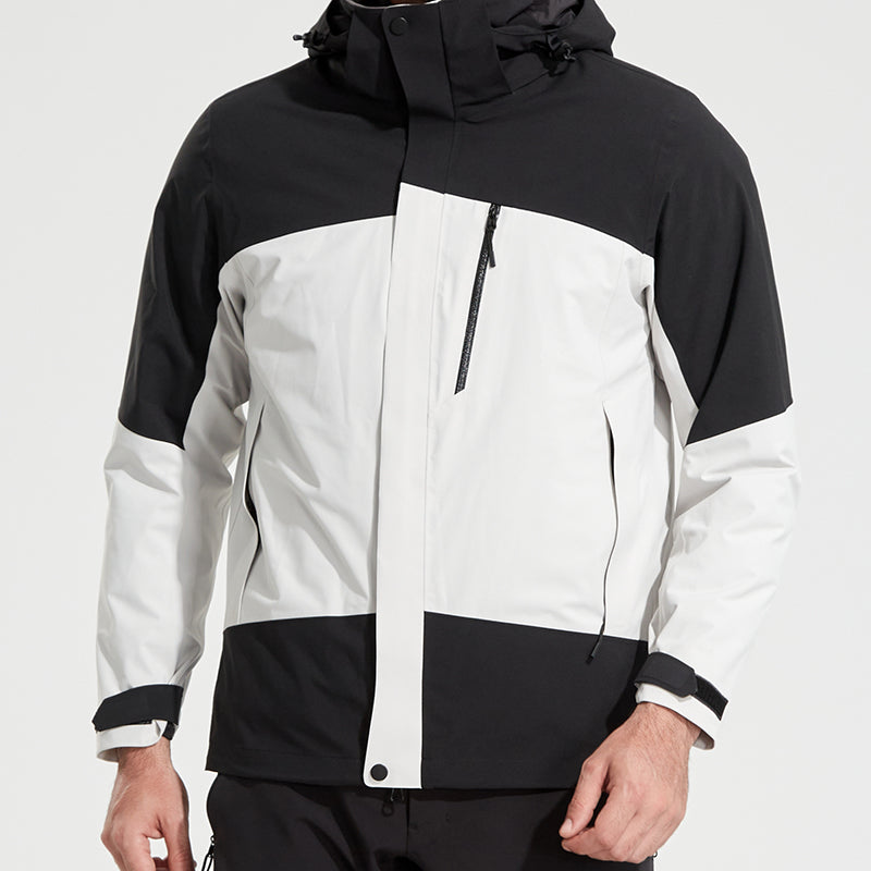 Men 3 In 1 Fashion Down Jacket Autumn Winter Warm Inner Lining Down Coat Outdoor Sports Stand Collar Windproof Puffer Outerwear