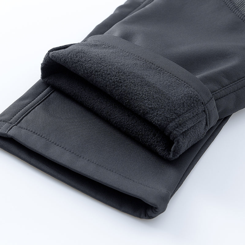 Men's Camping Hiking Overalls Outdoor Sports Elastic Waist Travel Trousers Autumn Winter Fleece Warm Comfortable Casual Pants