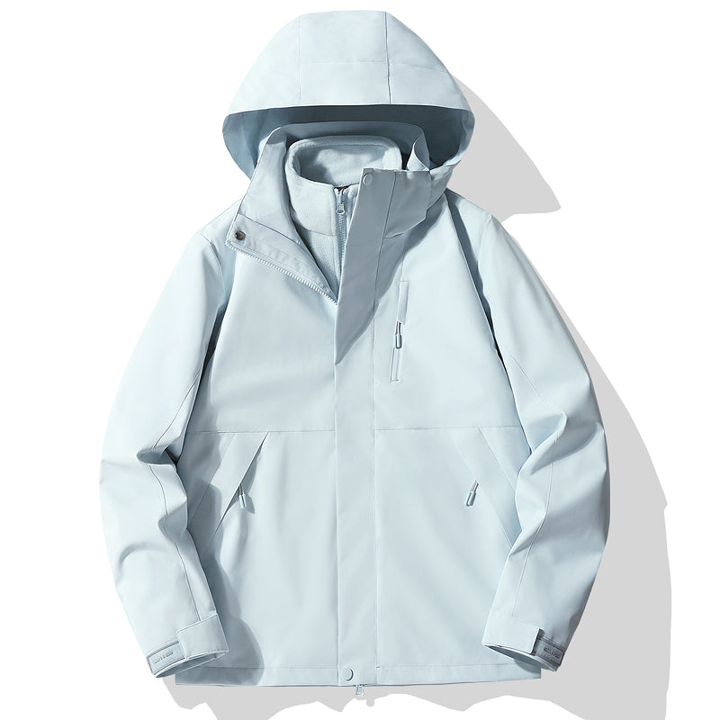 Women Fashion 3 In 1 Sports Jacket Autumn Winter Warm Inner Lining Comfortable Outerwear Outdoor Hiking Camping Windproof Coat