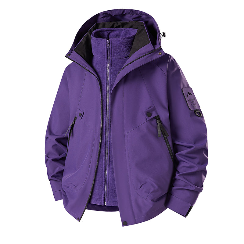 Unisex 3 In 1 Sports Jacket Autumn Winter Plush Warm Inner Lining Coat Men/Women Outdoor Breathable Comfortable Casual Outerwear