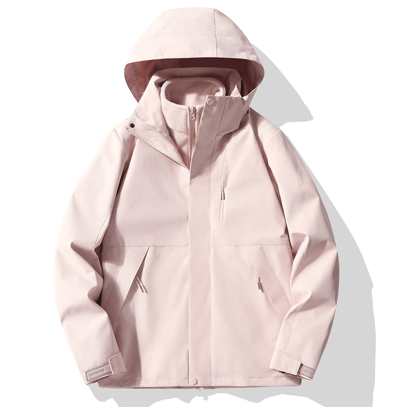 Women Fashion 3 In 1 Sports Jacket Autumn Winter Warm Inner Lining Comfortable Outerwear Outdoor Hiking Camping Windproof Coat