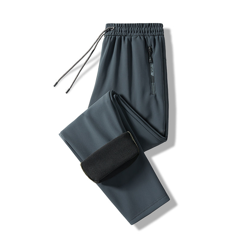 Men Autumn Winter Fleece Warm Casual Overalls Outdoor Skiing Running Sports Trouser Windproof Waterproof Comfortable Long Pants