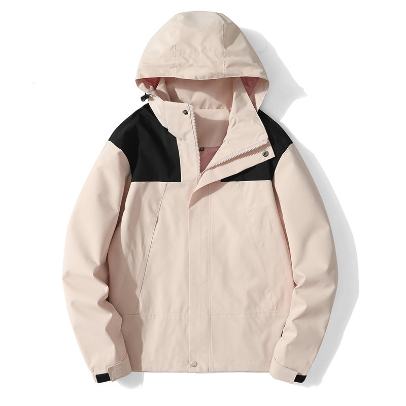 Unisex Fashion Waterproof Jacket Men/Women Windproof Thin Outerwear Outdoor Windbreaker Hiking Camping Raincoat with Hood