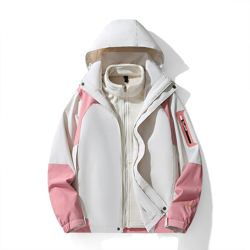 Unisex Casual 3 In 1 Fleece Jacket Autumn Winter Warm Inner Lining Coat Outdoor Men/Women Hiking Camping Utility Outerwear