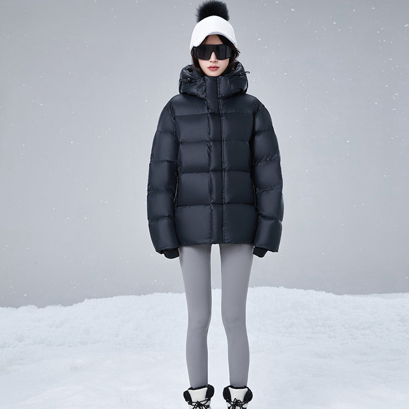 Women Casual Down Jacket Filled with 95% white Duck Down Warm Puffer Coat Outdoor Fashion Outerwear for Cold Weather Streetwear