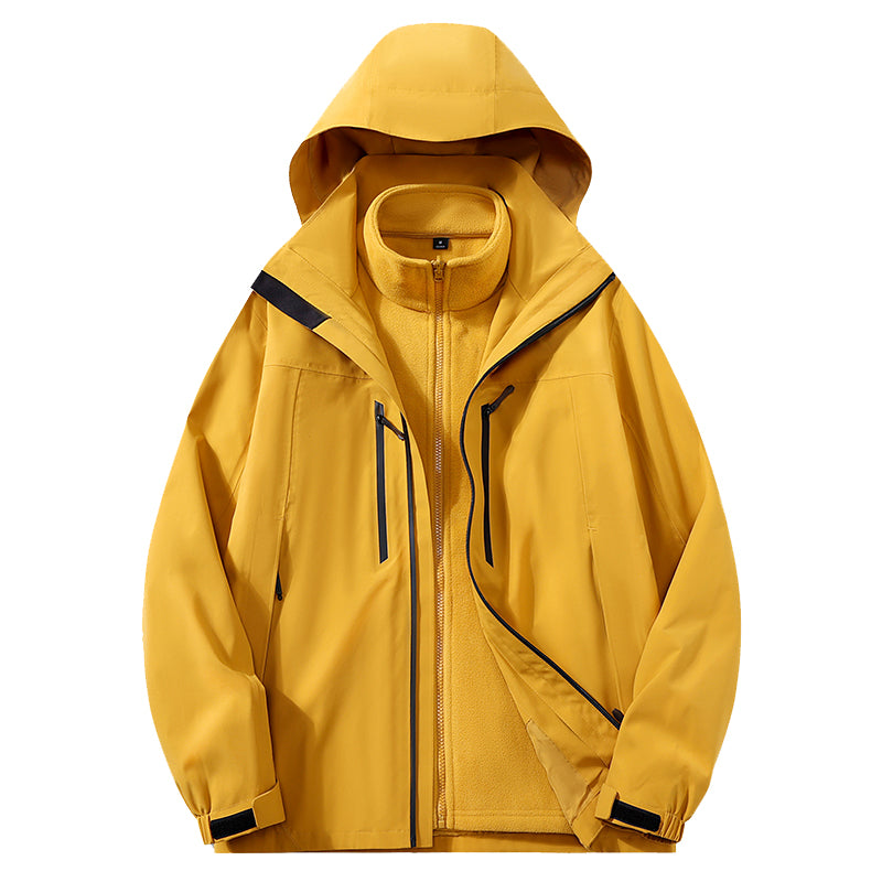 Unisex Outdoor Sports 3 In 1 Jacket Autumn Winter Plush Warm Inner Lining Coat Men/Women Windproof Skiing Snowboarding Outerwea