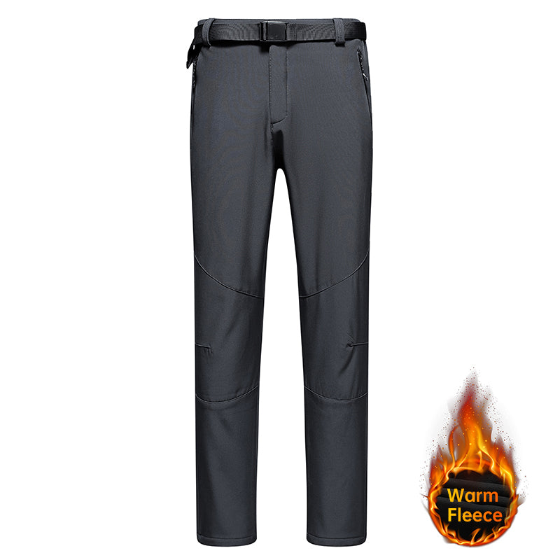 Men's Autumn Winter Fleece Warm Casual Pants Business Slim Fashion Suit Pants Stretch Cosy Fabric Comfortable Long Pants