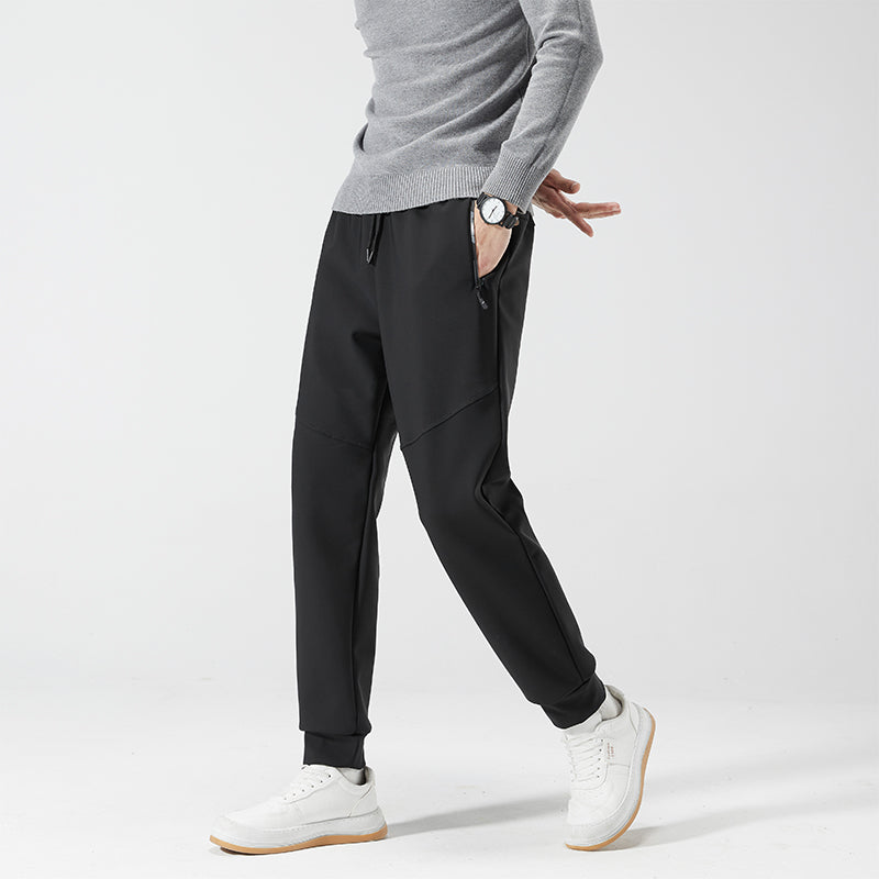 Men Autumn Winter Fleece Warm Casual Overalls Outdoor Skiing Running Sports Trouser Windproof Waterproof Comfortable Long Pants