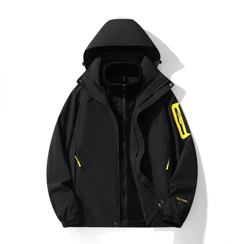 Unisex Casual 3 In 1 Fleece Jacket Autumn Winter Warm Inner Lining Coat Outdoor Men/Women Hiking Camping Utility Outerwear