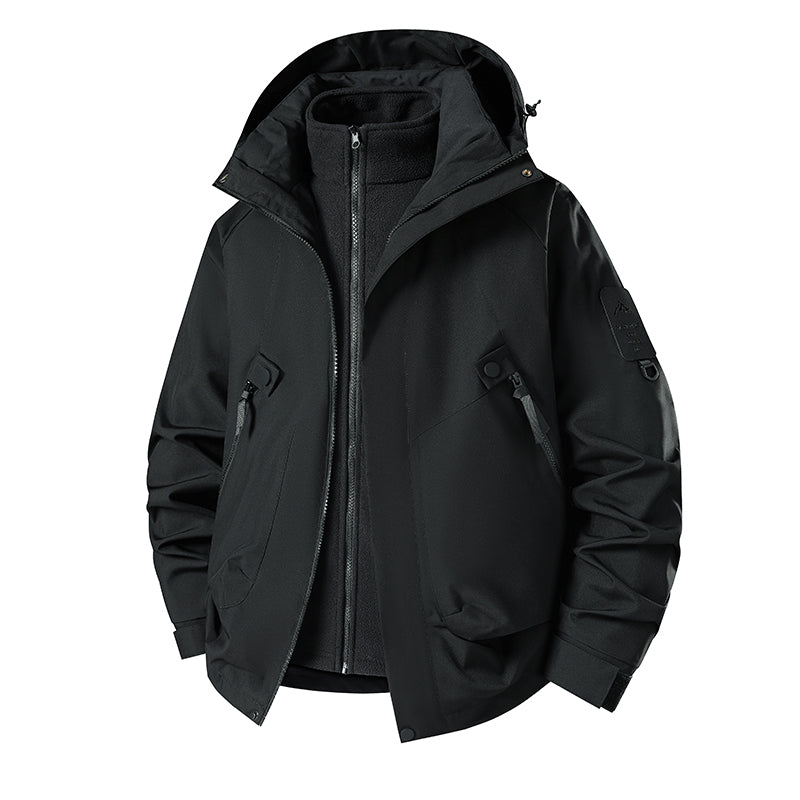 Unisex 3 In 1 Sports Jacket Autumn Winter Plush Warm Inner Lining Coat Men/Women Outdoor Breathable Comfortable Casual Outerwear