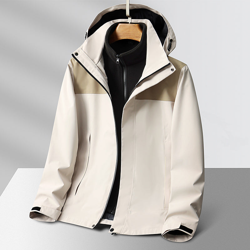 Unisex Autumn Winter 3 In 1 Jacket Outdoor Ski Sports Fashion Coat Men/Women Plush Warm Inner Lining Breathable Outerwear