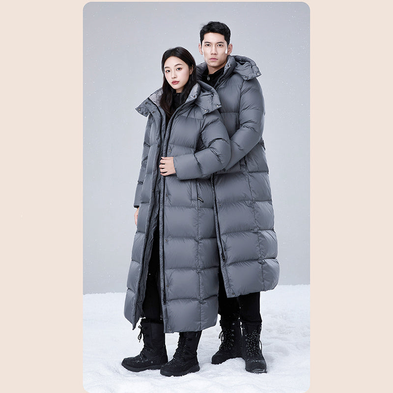 Unisex Fashion Thick Down Jacket White Duck Down Warm Loose Outerwear High Quality Men/Women Winter Leisure Puffer Coat