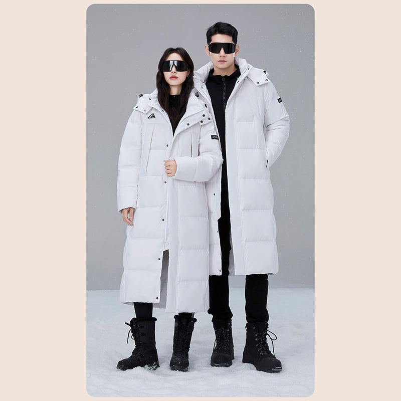 Unisex Fashion Thick Down Jacket White Duck Down Warm Loose Outerwear High Quality Men/Women Winter Leisure Puffer Coat