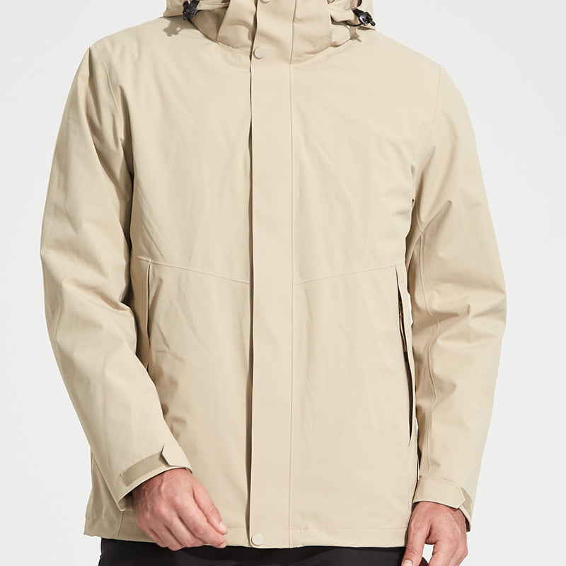 Men 3 In 1 Casual Down Jacket Outdoor Ski Sports Soft Comfortable Puffer Outerwear Autumn Winter Warm Inner Lining Down Coat