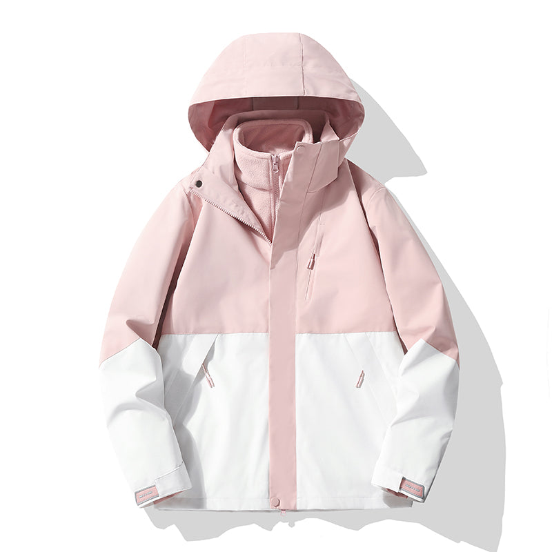 Women 3 In 1 Sports Jacket Autumn Winter Warm Inner Lining Windproof Outerwear Outdoor Travel Breathable Waterproof Fashion Coat