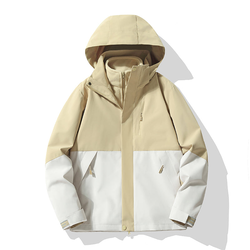 Women 3 In 1 Sports Jacket Autumn Winter Warm Inner Lining Windproof Outerwear Outdoor Travel Breathable Waterproof Fashion Coat