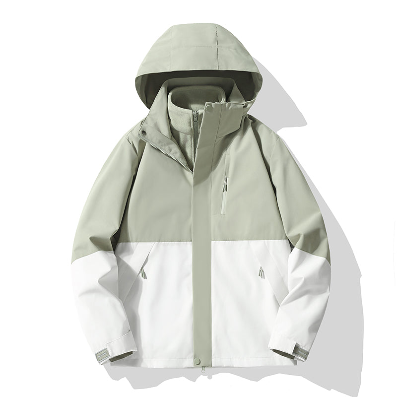 Women 3 In 1 Sports Jacket Autumn Winter Warm Inner Lining Windproof Outerwear Outdoor Travel Breathable Waterproof Fashion Coat