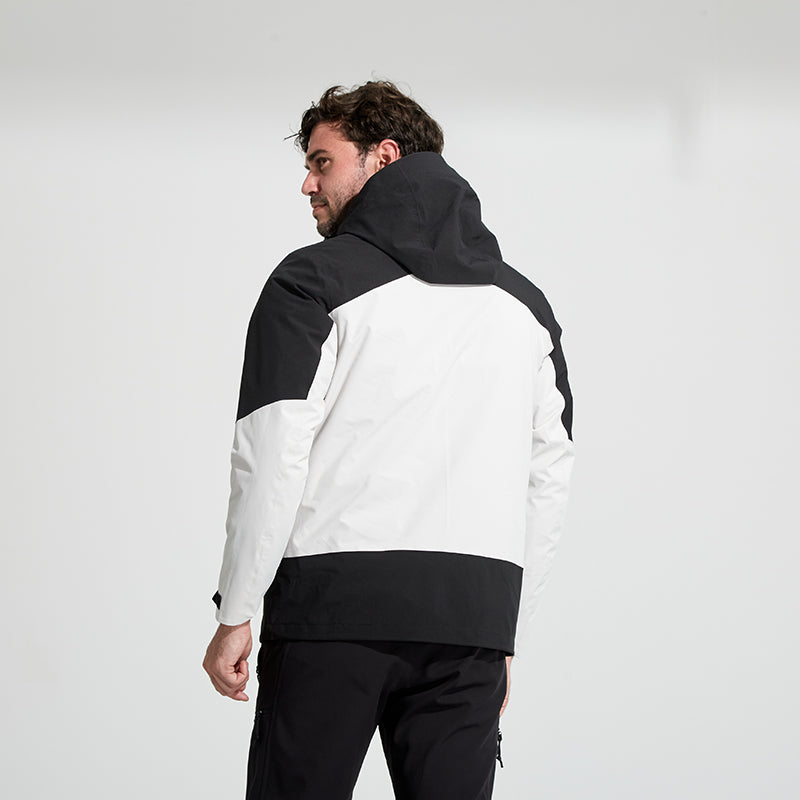 Men 3 In 1 Fashion Down Jacket Autumn Winter Warm Inner Lining Down Coat Outdoor Sports Stand Collar Windproof Puffer Outerwear