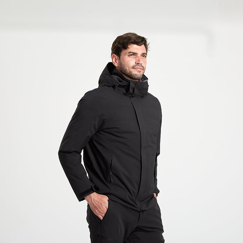 Men 3 In 1 Casual Down Jacket Outdoor Ski Sports Soft Comfortable Puffer Outerwear Autumn Winter Warm Inner Lining Down Coat