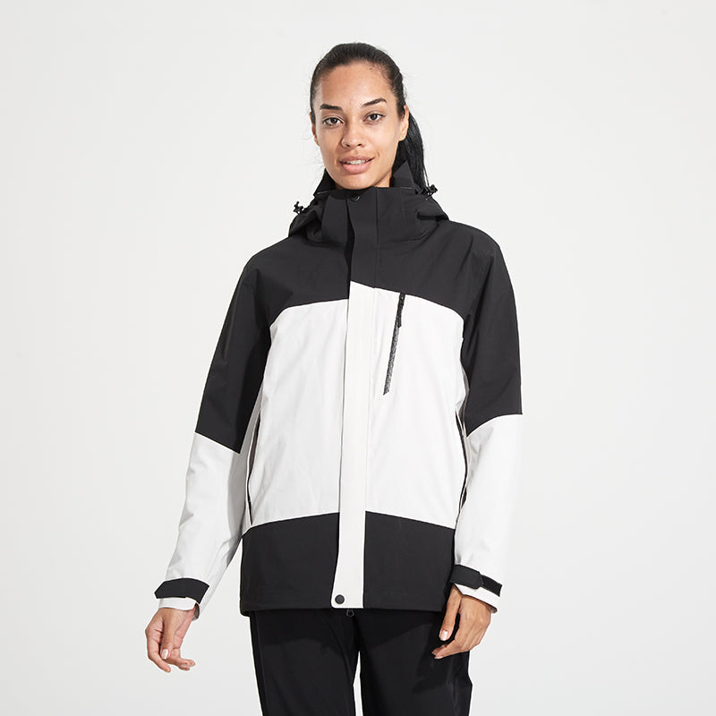 Women 3 In 1 Leisure Down Jacket Autumn Winter Warm Inner Lining Down Coat Outdoor Ski Sports Stand Collar Windproof Outerwear