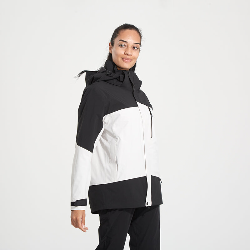 Women 3 In 1 Leisure Down Jacket Autumn Winter Warm Inner Lining Down Coat Outdoor Ski Sports Stand Collar Windproof Outerwear