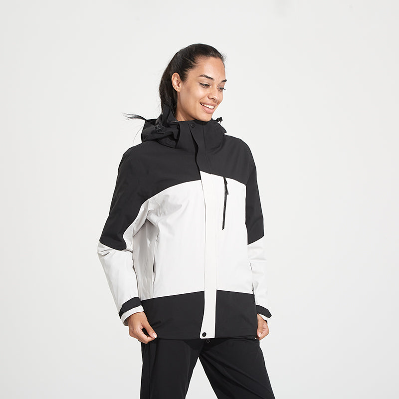 Women 3 In 1 Leisure Down Jacket Autumn Winter Warm Inner Lining Down Coat Outdoor Ski Sports Stand Collar Windproof Outerwear