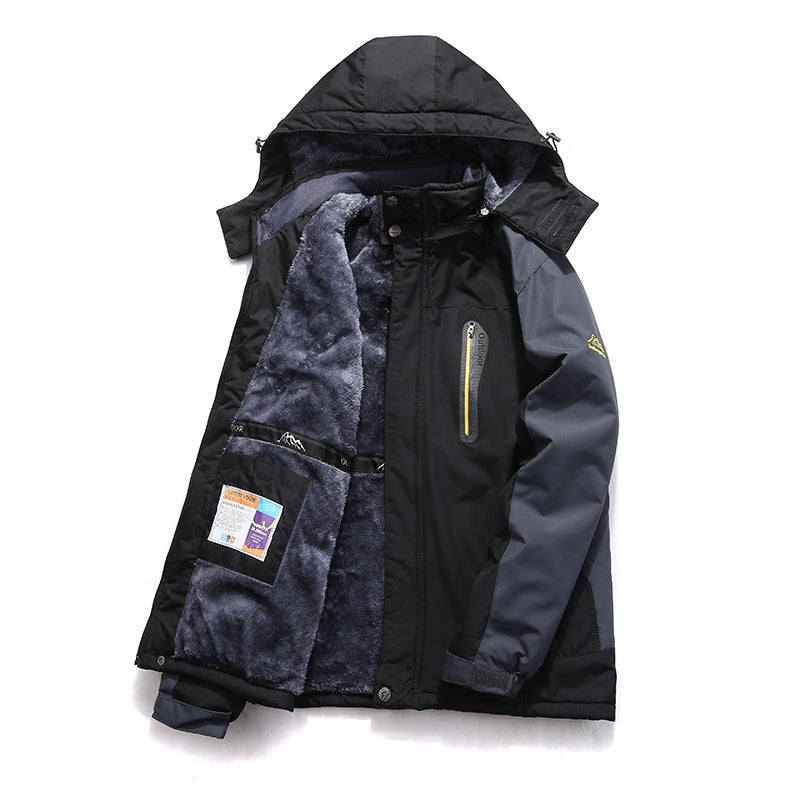 Men's Plush Warmth Fashion Jacket Autumn Winter Travel Sports  Comfortable Coat Outdoor Mountaineering Ski Breathable Outerwear
