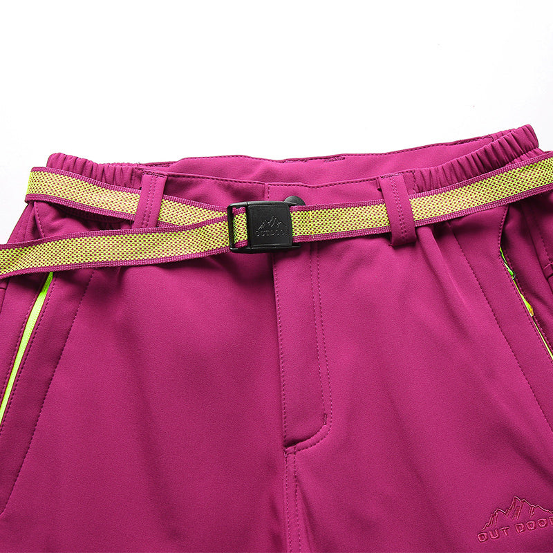 Women Autumn Winter Fleece Warm Long Pants Outdoor Camping Sports Casual Overalls Trousers Waterproof Softshell Thick Trousers