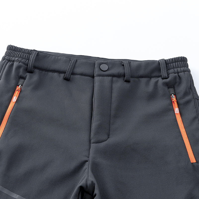 Men's Camping Hiking Overalls Outdoor Sports Elastic Waist Travel Trousers Autumn Winter Fleece Warm Comfortable Casual Pants